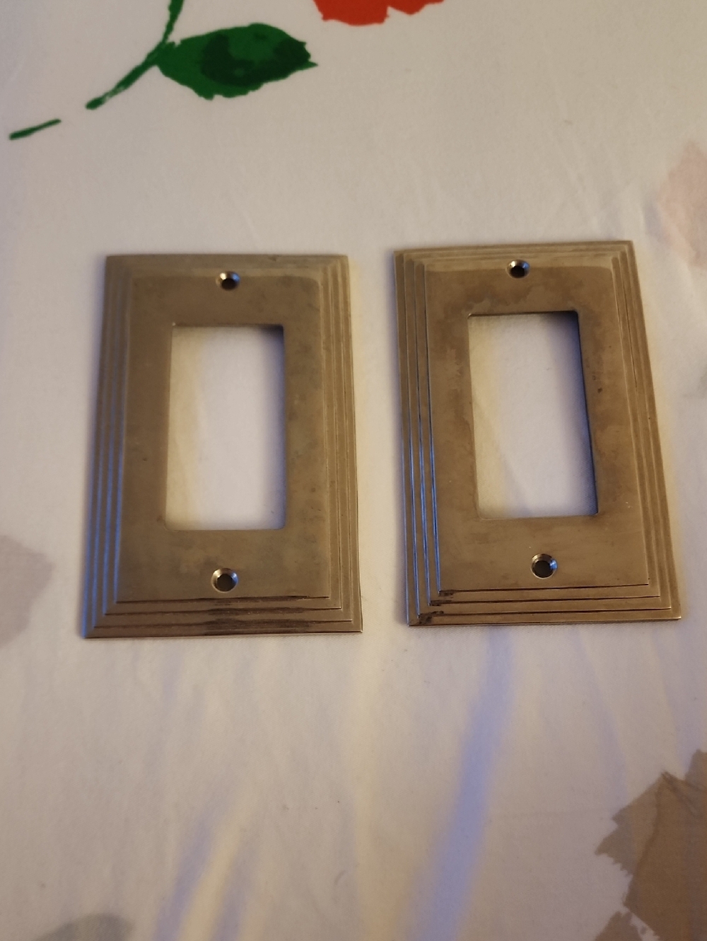 Art Deco Style Single Toggle Switch Plates - Metal (Set of 2)